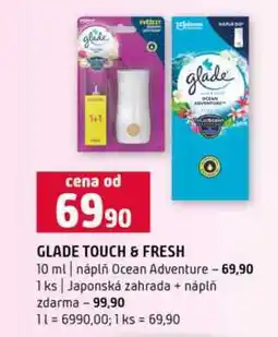Terno GLADE TOUCH & FRESH 10 ml náplň Ocean Adventure Japonská zahrada náplň zdarma nabídka