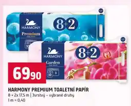 Terno HARMONY PREMIUM TOALETNÍ PAPÍR 8+2x 17,5 m 3vrstvý vybrané druhy nabídka