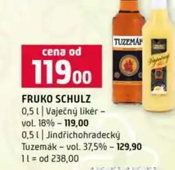 Terno FRUKO SCHULZ 0,5l Vaječný likér vol. 18% TUZEMAN 0,5l Jindřichohradecký Tuzemák vol. 37,5% nabídka