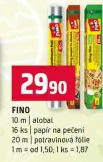 Terno FINO 10 m alobal 16 ks papír na pečení 20 m potravinová fólie nabídka