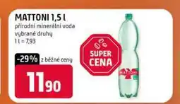 Terno MATTONI 1,5l přírodní minerálni voda vybrané druhy nabídka