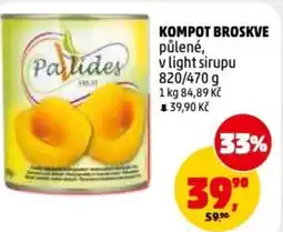 Penny Market Kompot broskve půlené, v light sirupu nabídka