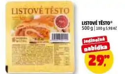 Penny Market Listové těsto nabídka