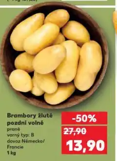 Kaufland Brambory žluté pozdní nabídka