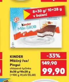 Kaufland Kinder mléčný řez nabídka