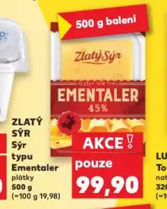 Kaufland Zlatý sýr typu ementaler nabídka