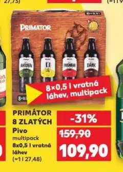 Kaufland Pivo primátor 8 zlatých nabídka
