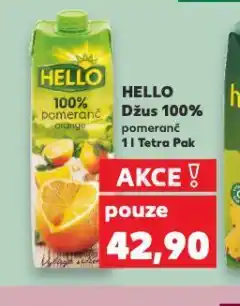 Kaufland Hello 100% džus nabídka