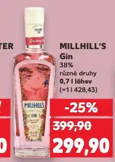 Kaufland Millhill's gin nabídka