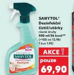 Kaufland Sanytol čisticí utěrky nabídka