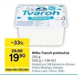 Tesco Milko Tvaroh polotučný nabídka