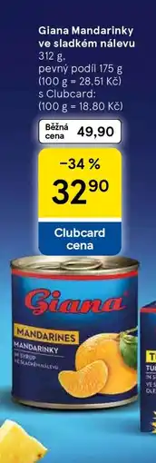 Tesco Giana Mandarinky ve sladkém nálevu nabídka