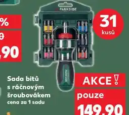 Kaufland Sada bitů s ráčnovým šroubovákem nabídka