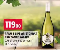 Terno PÁNŮ Z LIPÉ ARISTOKRAT FRIZZANTE PÁLAVA nabídka