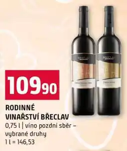 Terno Rodinné vinařství Břeclav nabídka