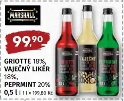 Terno MARSHALL GRIOTTE 18%, VAJEČNÝ LIKÉR 18%, PEPRMINT 20% nabídka