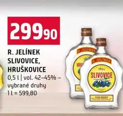 Terno R. JELÍNEK SLIVOVICE HRUŠKOVICE nabídka