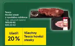 Tesco Tesco Hovězí steak z vysokého roštěnce nabídka