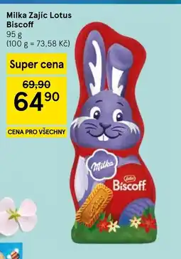 Tesco Milka Zajíc Lotus Biscoff nabídka