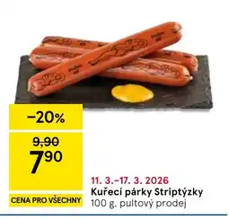 Tesco Kuřecí párky Striptýzky nabídka