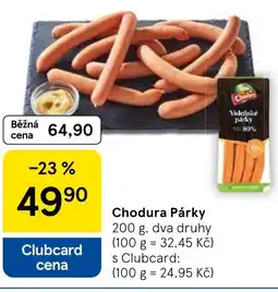 Tesco Chodura Párky nabídka