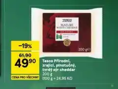 Tesco Přírodní zrající, plnotučný, tvrdý sýr cheddar nabídka