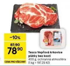 Tesco Vepřová krkovice plátky bez kosti nabídka