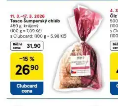 Tesco Šumperský chléb nabídka