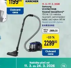 Tesco Samsung vysavač bezsáčkový nabídka