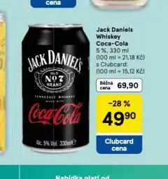 Tesco Jack daniel´s whiskey coca cola nabídka