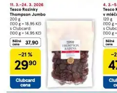 Tesco Rozinky thompson jumbo nabídka