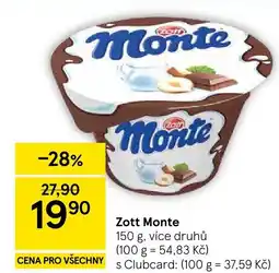 Tesco Zott Monte nabídka