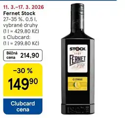 Tesco Fernet Stock nabídka