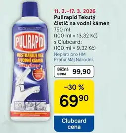 Tesco Pulirapid Tekutý čistič na vodní kámen nabídka