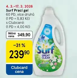 Tesco Surf Prací gel nabídka