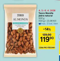 Tesco Tesco Mandle jádra natural nabídka