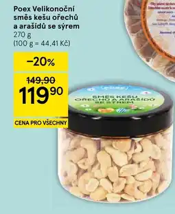 Tesco Poex Velikonoční směs kešu ořechů a arašídů se sýrem nabídka