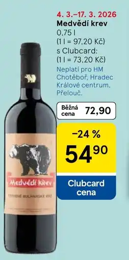 Tesco Medvědí krev nabídka