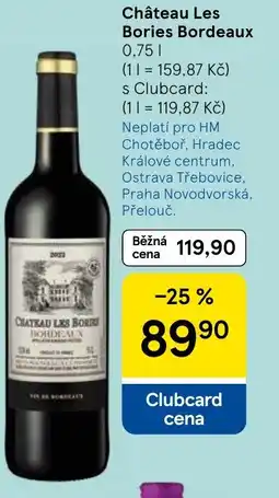 Tesco Château Les Bories Bordeaux nabídka