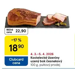 Tesco Kostelecké Uzeniny uzený bok česnekový nabídka