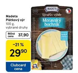 Tesco Madeta Plátkový sýr nabídka