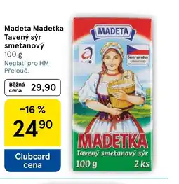Tesco Madeta Madetka Tavený sýr smetanový nabídka