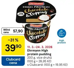 Tesco Ehrmann High protein pudding nabídka