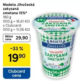 Tesco Madeta Jihočeská zakysaná smetana 15% nabídka