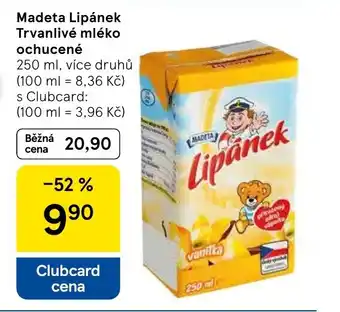 Tesco Madeta Lipánek Trvanlivé mléko ochucené nabídka