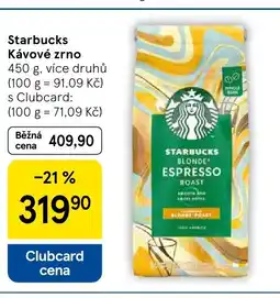 Tesco Starbucks Kávové zrno nabídka