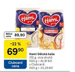 Tesco Hami Dětská kaše nabídka