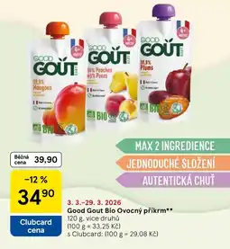 Tesco Good Gout Bio Ovocný příkrm nabídka
