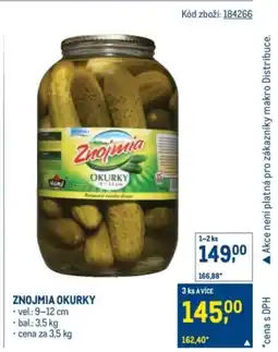 Makro Znojmia okurky nabídka