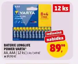 Penny Market BATERIE LONGLIFE POWER VARTA AA, AAA, 12 ks nabídka